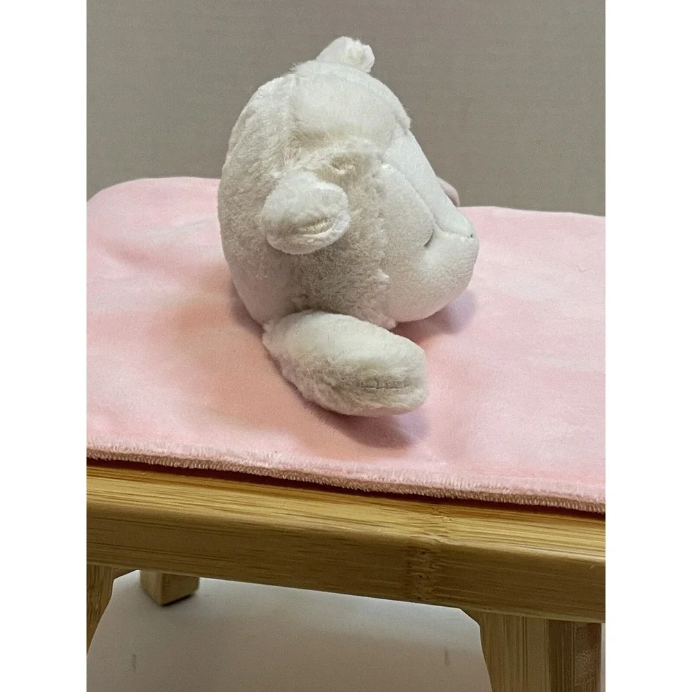 Carters Lamb Pink Baby Security Blanket Long Knotted Corners Lovey‎